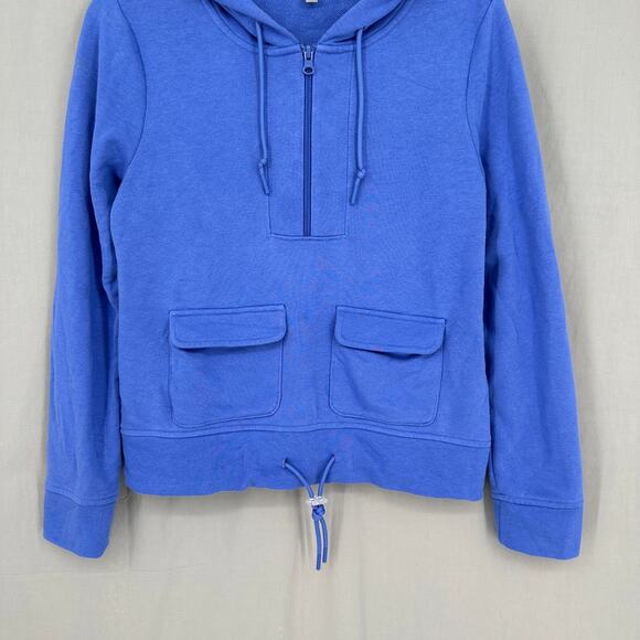 Talbots Hoodie Sweatershirt Women XS Blue French Terry Pullover Zip Comfort Soft - Picture 5 of 8